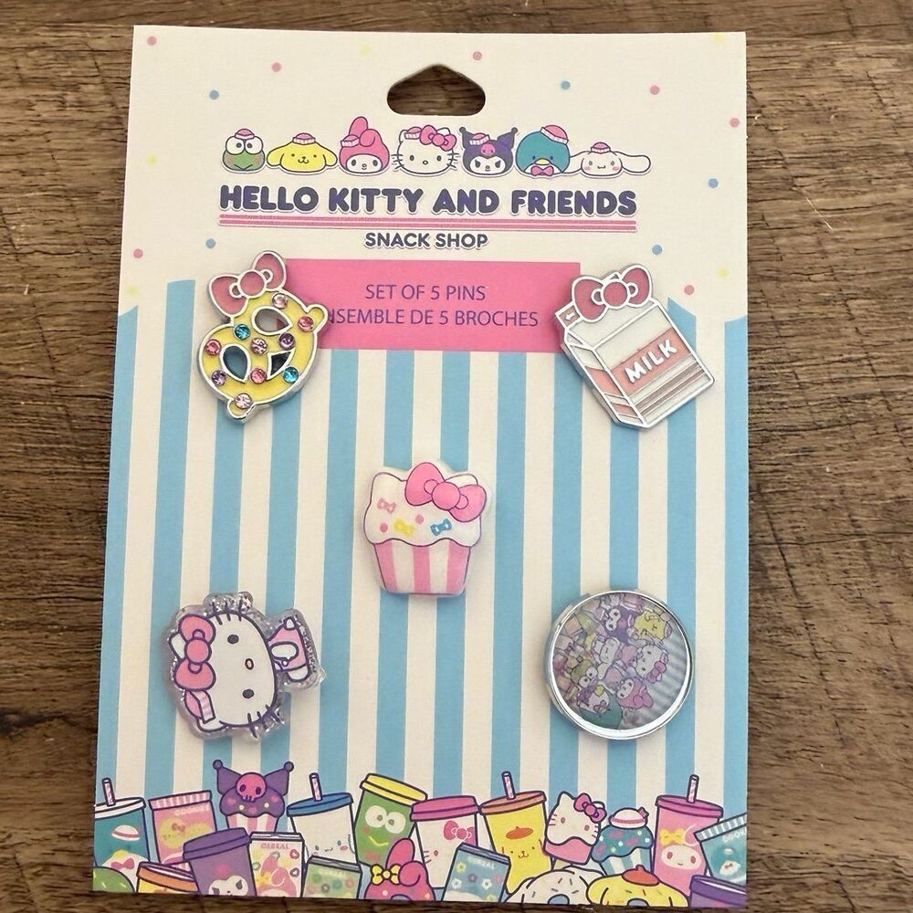 Hello Kitty and Friends Snack Shop Set of 5 Pins
